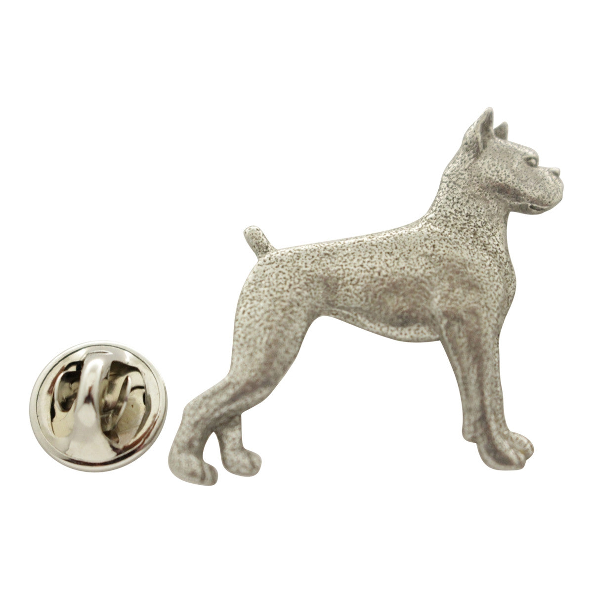 Boxer Pin ~ Antiqued Pewter ~ Lapel Pin ~ Sarah's Treats & Treasures